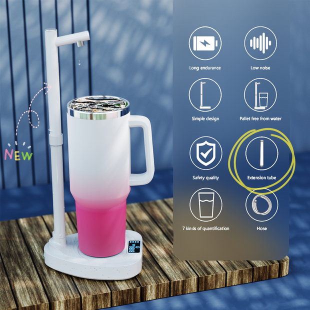 Added Extension Tupe Water Dispenser Automatic Water Bottle Desktop Rechargeable Water Dispenser With Stand