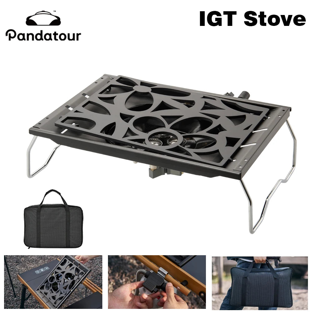 Pandatour IGT Camping Super High Firepower Stove Desktop One-Unit One-Touch Folding IGT Table Stove Stainless Steel Furnace ﻿