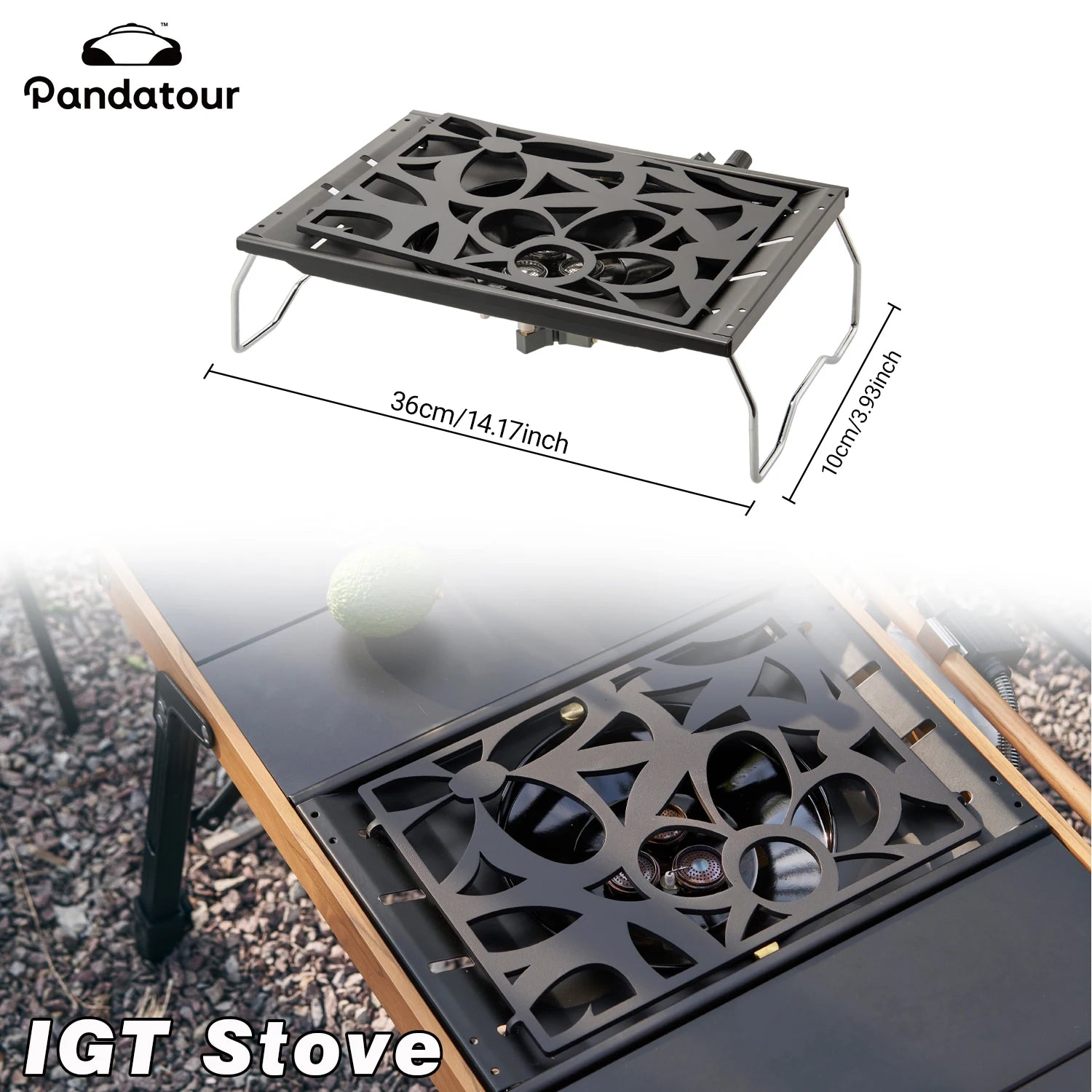 Pandatour IGT Camping Super High Firepower Stove Desktop One-Unit One-Touch Folding IGT Table Stove Stainless Steel Furnace ﻿