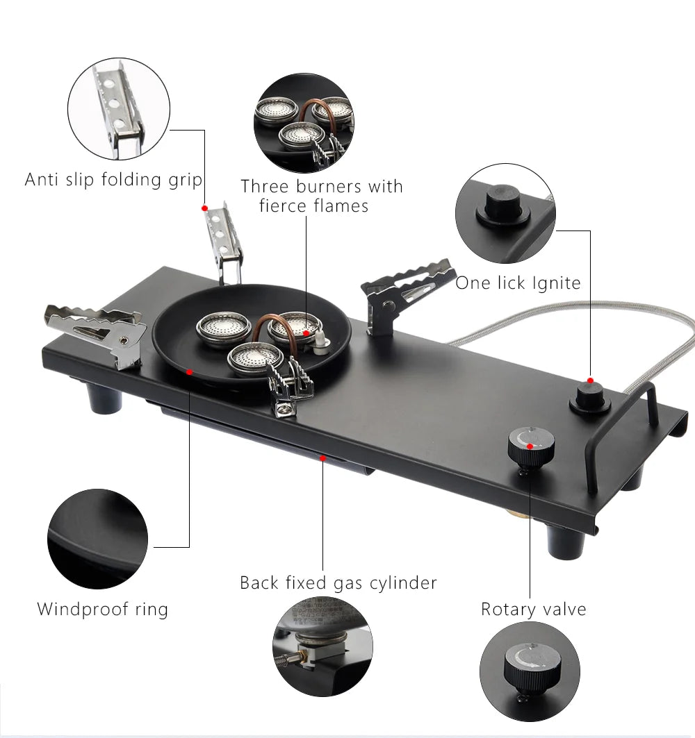 Pandatour IGT Camping Super High Firepower Stove Desktop One-Unit One-Touch Folding IGT Table Stove Stainless Steel Furnace ﻿