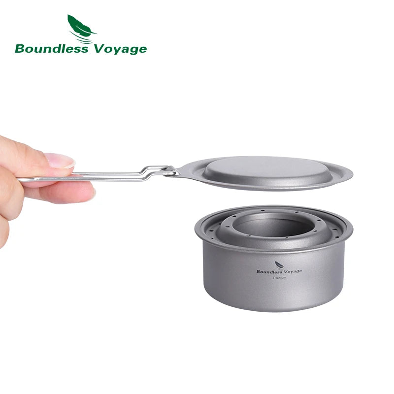 Boundless Voyage Ultralight Titanium Wood Burning Stove Camping Alcohol Stove Outdoor Multi-Fuels Mini Stove Small Stove