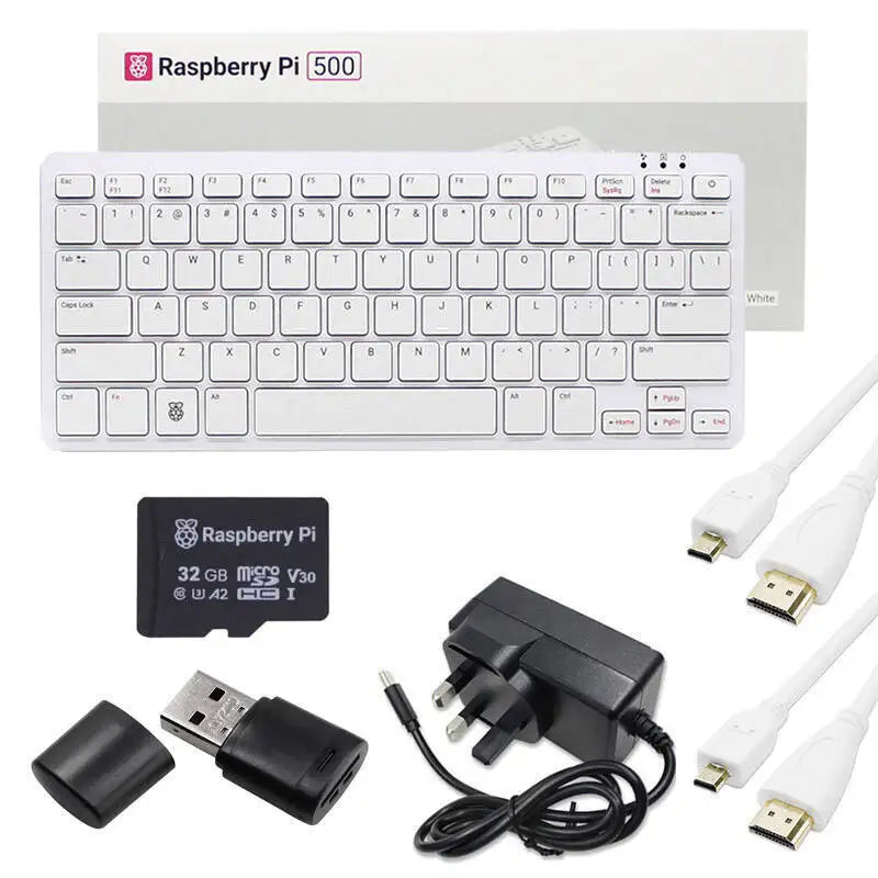 Raspberry Pi 500 US Development Board with Keyboard Power Adapter 32GB Memory Card SC123 Linux Personal Computer Basic Kit