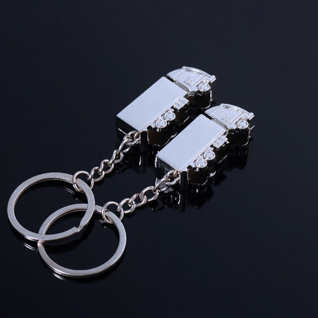 Cute Metal Truck Keychain Car Key Ring