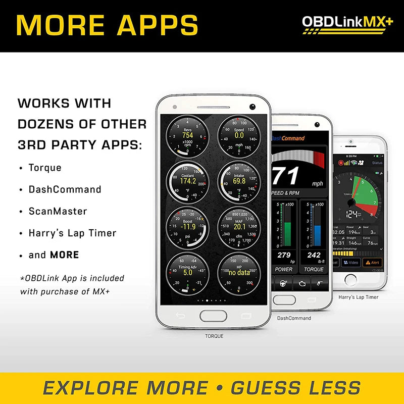 OBDLink LX MX+ OBD2 Scanner ELM327 Diagnostic Scan Tool for iPhone, iPad, Android, Kindle Fire or Windows Device