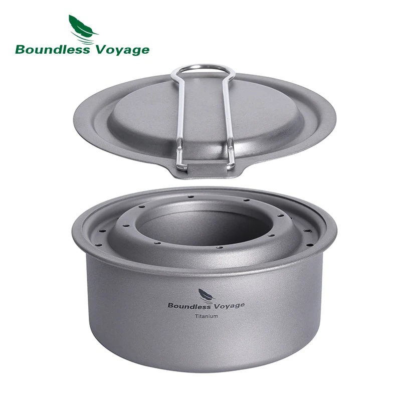 Boundless Voyage Ultralight Titanium Wood Burning Stove Camping Alcohol Stove Outdoor Multi-Fuels Mini Stove Small Stove