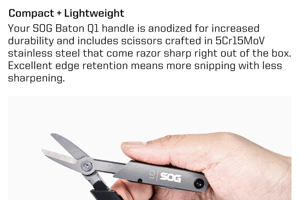 SOG 4 in 1 BATON Q1 Multi-Tool Folding Scissors EDC Tactical Pen Multifunctional Portable Tools Pocket Screwdriver Bottle Opener