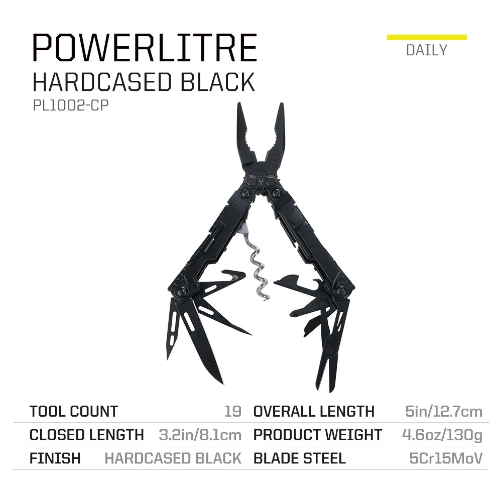 SOG PowerLitre 19 in 1 Multi-Tool Folding Pliers,Toughbuilt EDC Gadgets Multifunctional Hand Tools for Outdoor Survival Camping