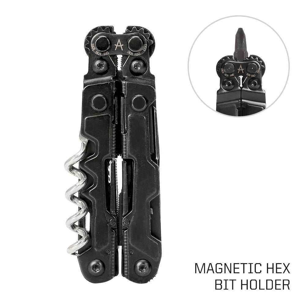 SOG PowerLitre 19 in 1 Multi-Tool Folding Pliers,Toughbuilt EDC Gadgets Multifunctional Hand Tools for Outdoor Survival Camping