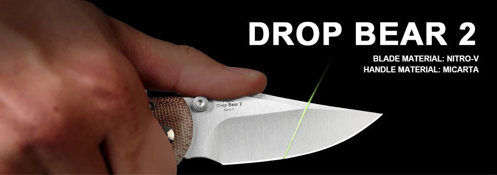 Kizer Pocket Folding Knife Drop Bear 2 V3619.2C Aluminum/Micarta/Richlite Handle With NitroV Blade Outdoor EDC Camping Knives