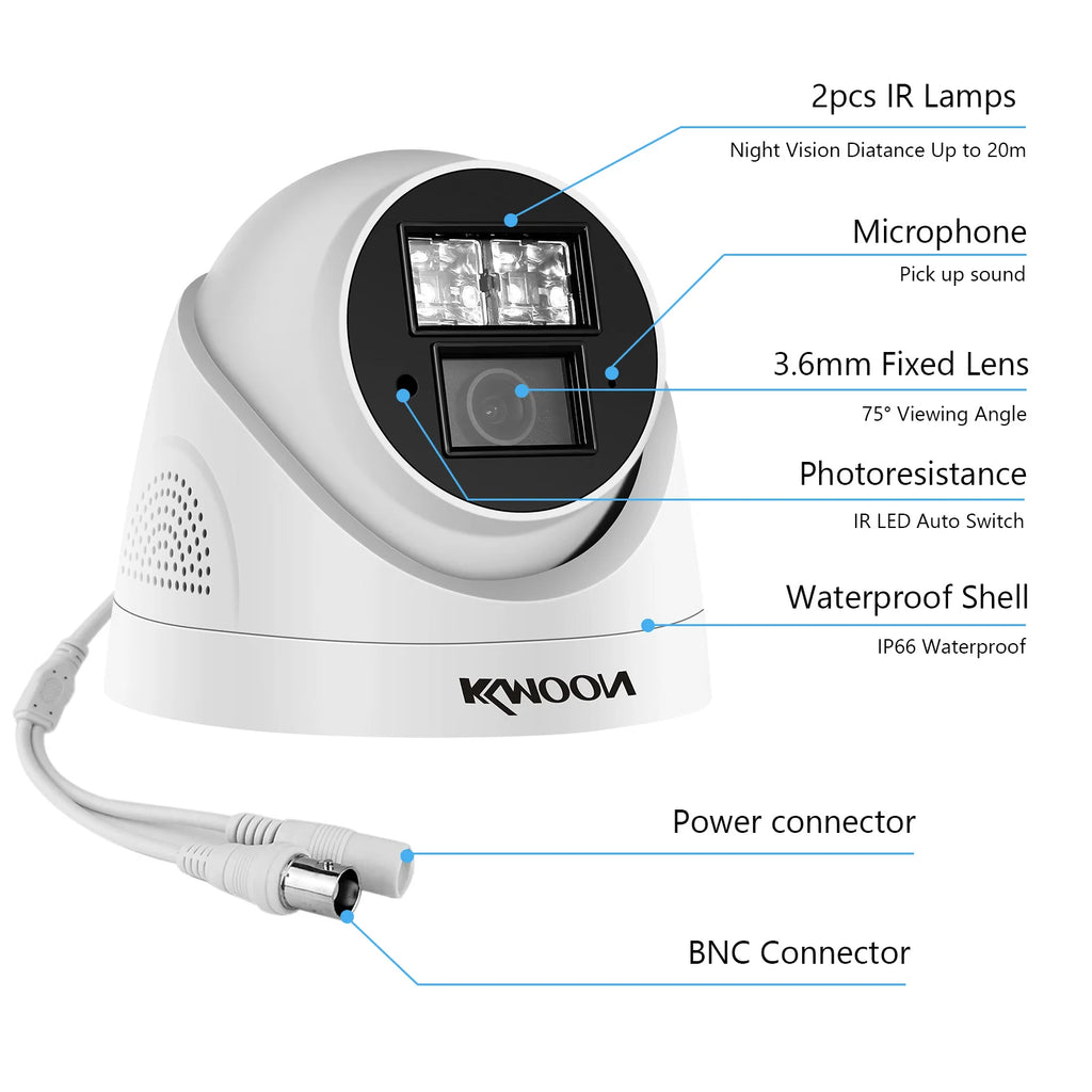 720P Analog Security Camera Surveillance CCTV Camera Outdoor Weatherproof,Infrared Night Vision,Motion Detection for Analog DVR