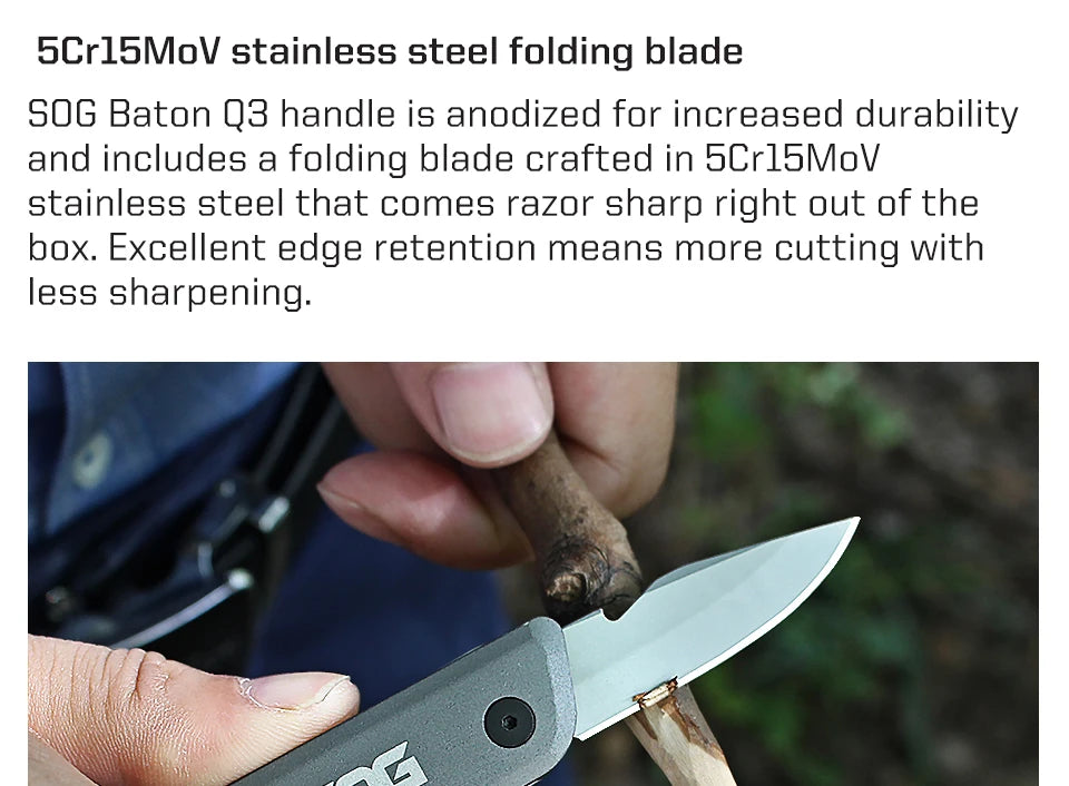 SOG 13 in 1 BATON Q3 Multi-Tool Folding Pliers Mini Hand Tools Tactical Pen Pocket EDC Multifunctional Portable Outdoor Gadget