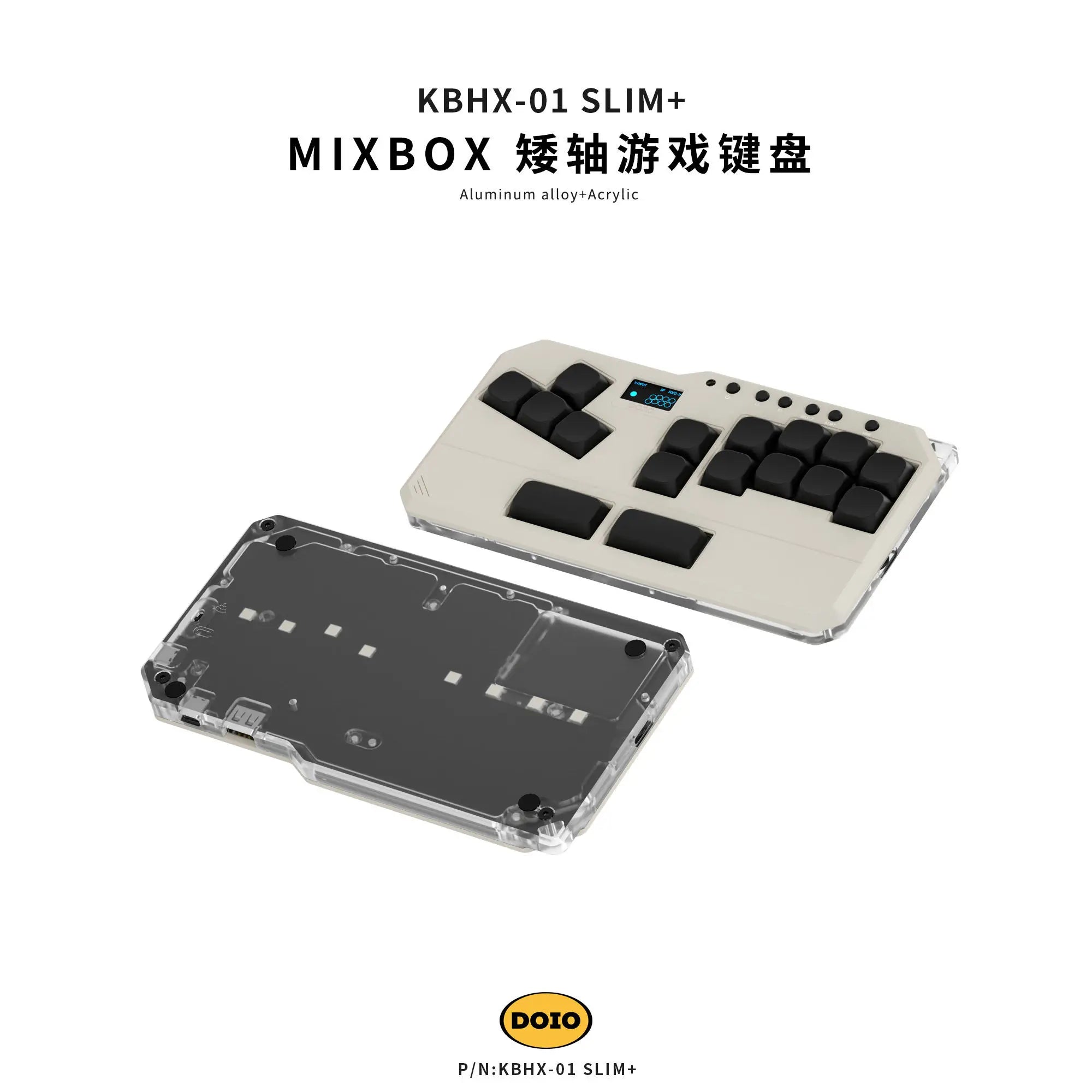 DOIO KBHX-01 SLIM Wired Mini Keyboard Upgradable Wireless Keyboard Aluminum Alloy Game Keyboards PS5 Switch Joystick Custom Gift
