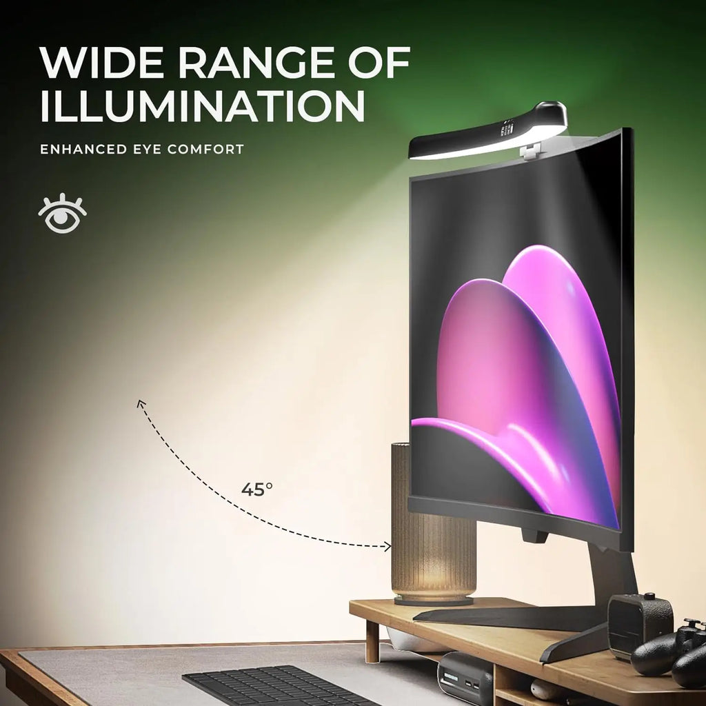 Curved Monitor Light Bar RGB Backlight for Screens, Computer Bar Lights with Color Temperature Brightness Stepless Dimming