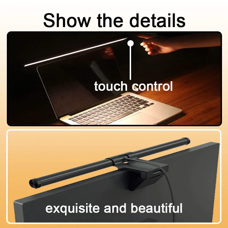 30CM RGB Screen Hanging Light Bar for Computer Laptop Gaming Work Stepless Dimming Eye Protection