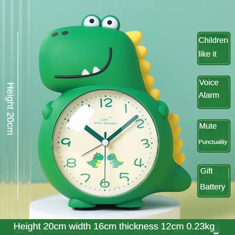 Cartoon Dinosaur Alarm Clock with Wake-up Light Specially Designed for Kids Boys Girls and Primary School Students