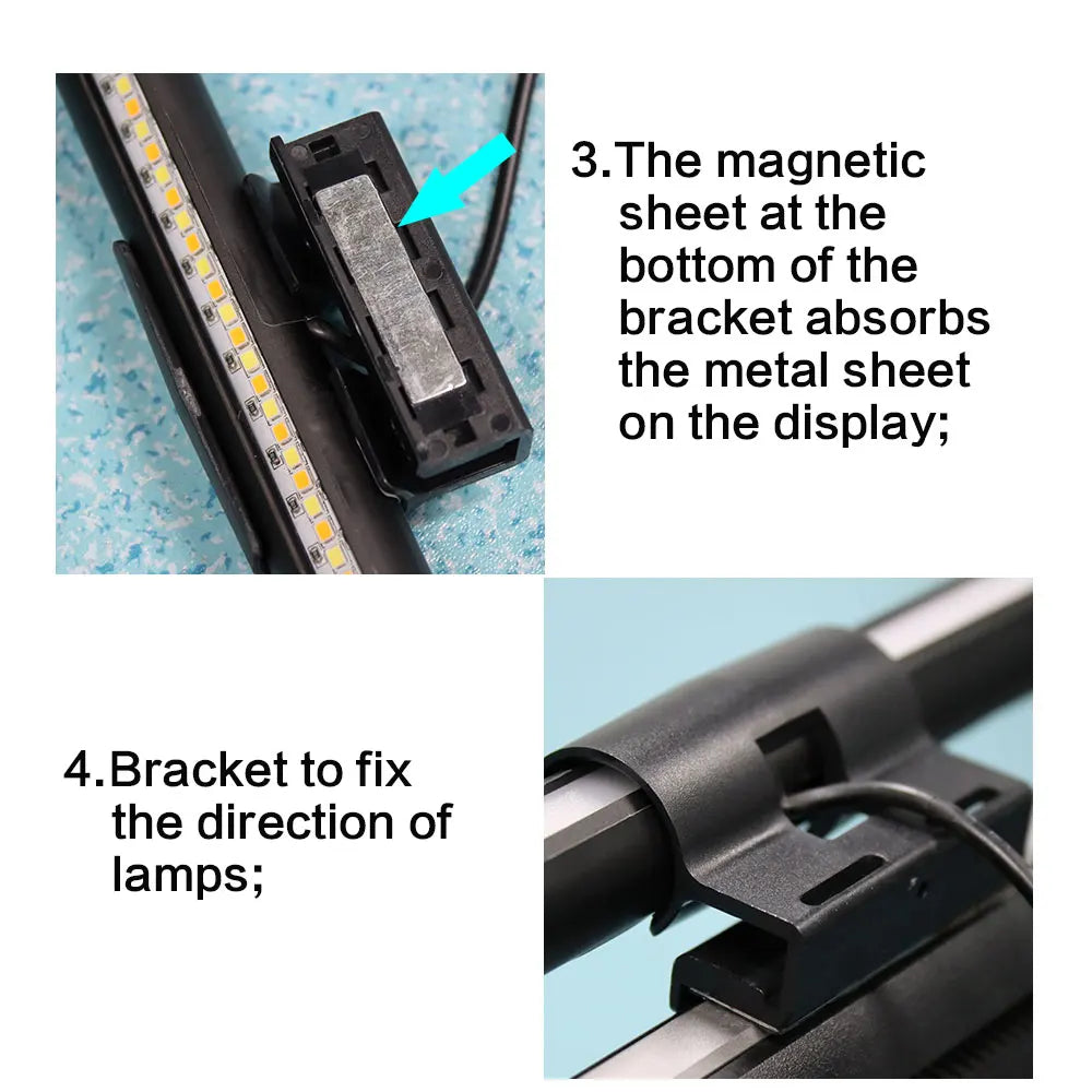 30CM RGB Screen Hanging Light Bar for Computer Laptop Gaming Work Stepless Dimming Eye Protection