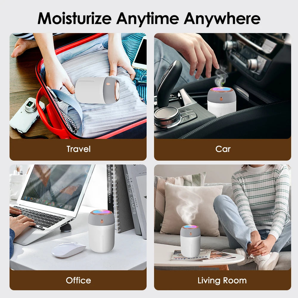 Air Humidifier Cool Mist Aroma Diffuser Portable 600ml Electric Air Humidifier Diffuser USB Humidificador For Home Office