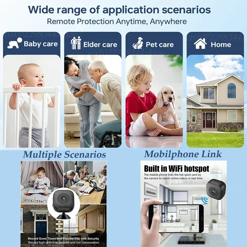 Hot Mini Security Camera Pro 4K FullHD WiFi Surveillance With 2Way Audio Motion Detection Infrared Night Vision Security Cam
