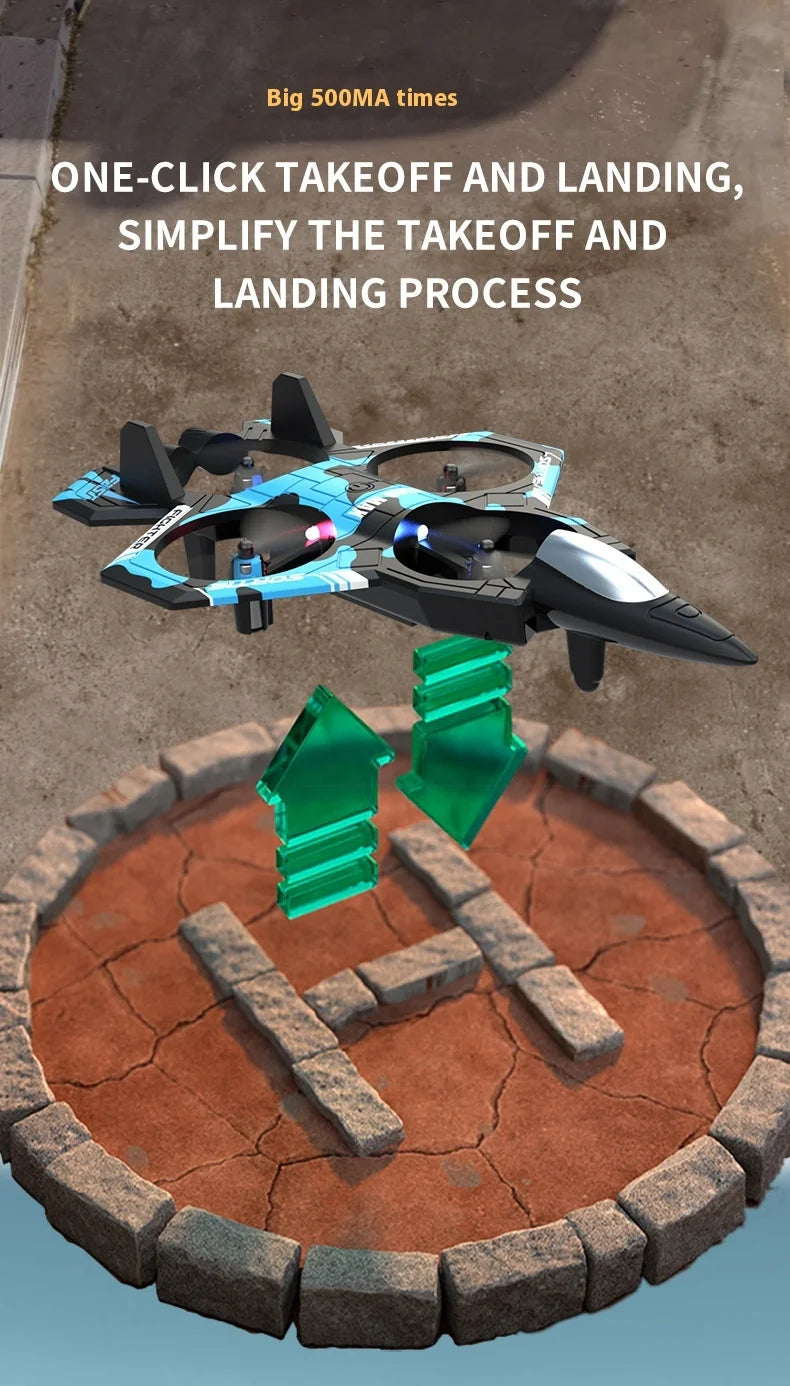 K500max Fighter Jet Quadcopter Drone Rolling Stunt Lights Rc Airplane no camera that can fly