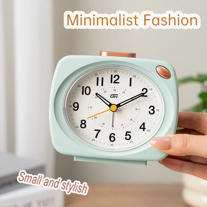 Music alarm clock, modern style, with snooze function and night light function, can run time, a good gift for the school season