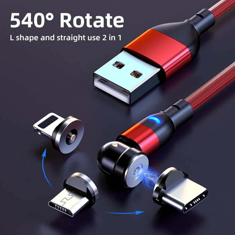 540 Rotate Magnetic Cable Fast Wirless Charging