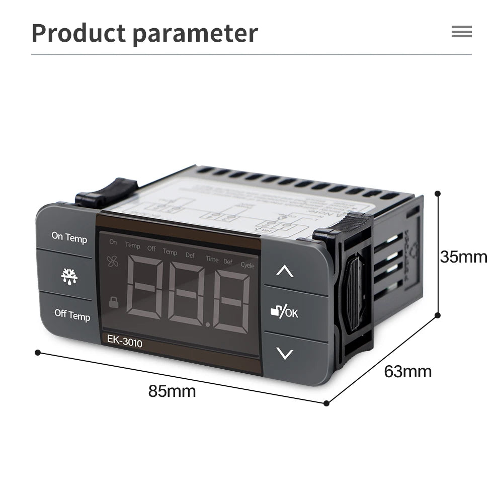 Digital Thermostat for Incubator Temperature Controller Heating Cooling Refrigeration Defrosting Fan Thermostat Relay Sensor