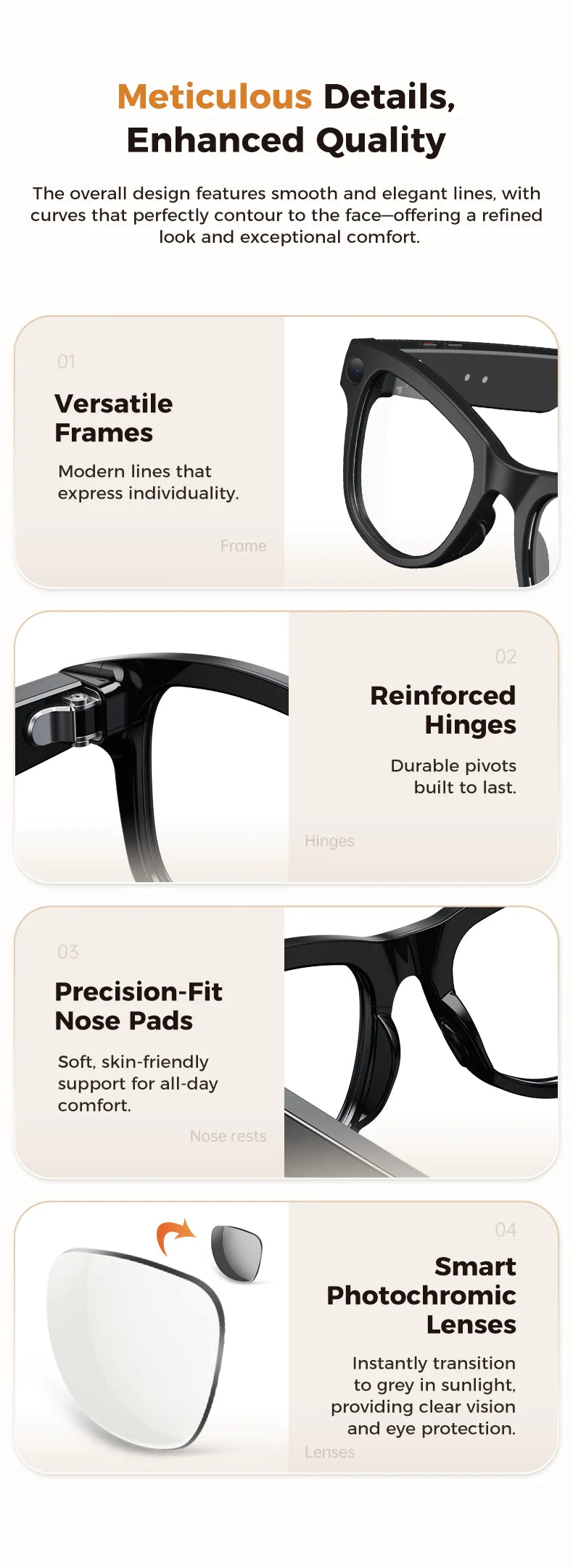 2026 AI Smart Glasses M02 Ultra 1080P HD Camera ChatGPT 3600mAh Charging Case Power Bank 32GB Translation Music Video Sunglasse