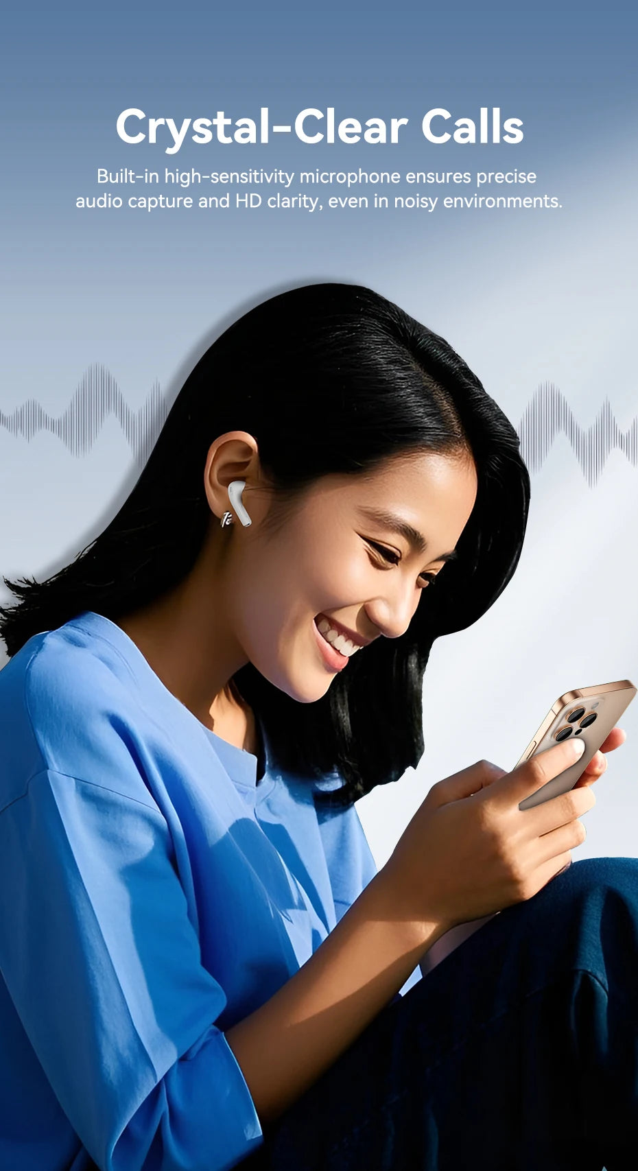 Vention ECHO LITE E11 Bluetooth Earphones Bluetooth 5.4 HiFi TWS True Wireless In Ear Headphones Stereo Sports Earbuds With Mic