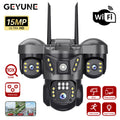 V380 Pro WiFi IP Camera Outdoor 15MP 8K Triple Lenses Triple Screens Security Video Monitor Night Vision Waterproof CCTV Cameras