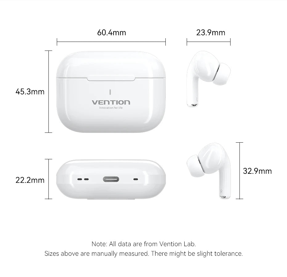 Vention ECHO LITE E11 Bluetooth Earphones Bluetooth 5.4 HiFi TWS True Wireless In Ear Headphones Stereo Sports Earbuds With Mic