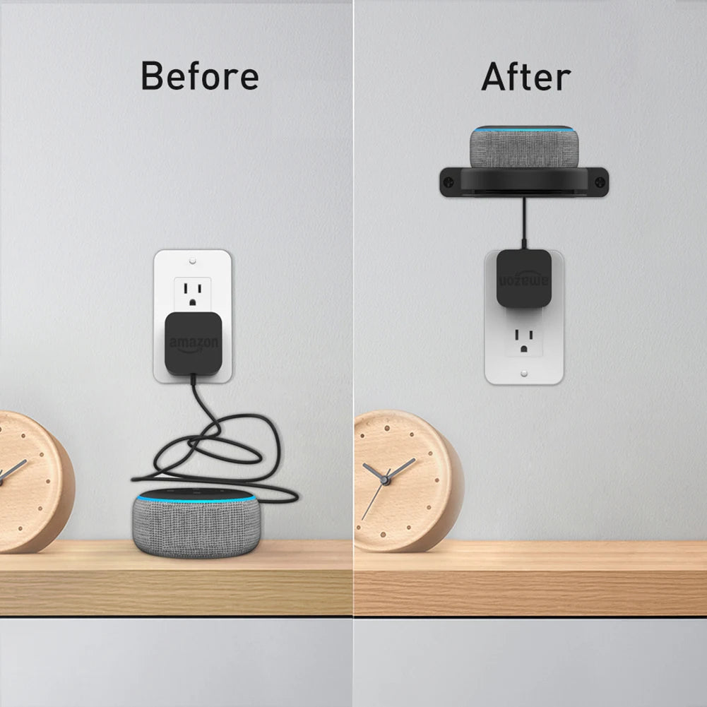 Smart Speaker Wall Mount Stand for Echo Dot (3rd Gen&4th Gen) 4/3/2/1 Smart Speaker With Screwless Built-in Cable Management