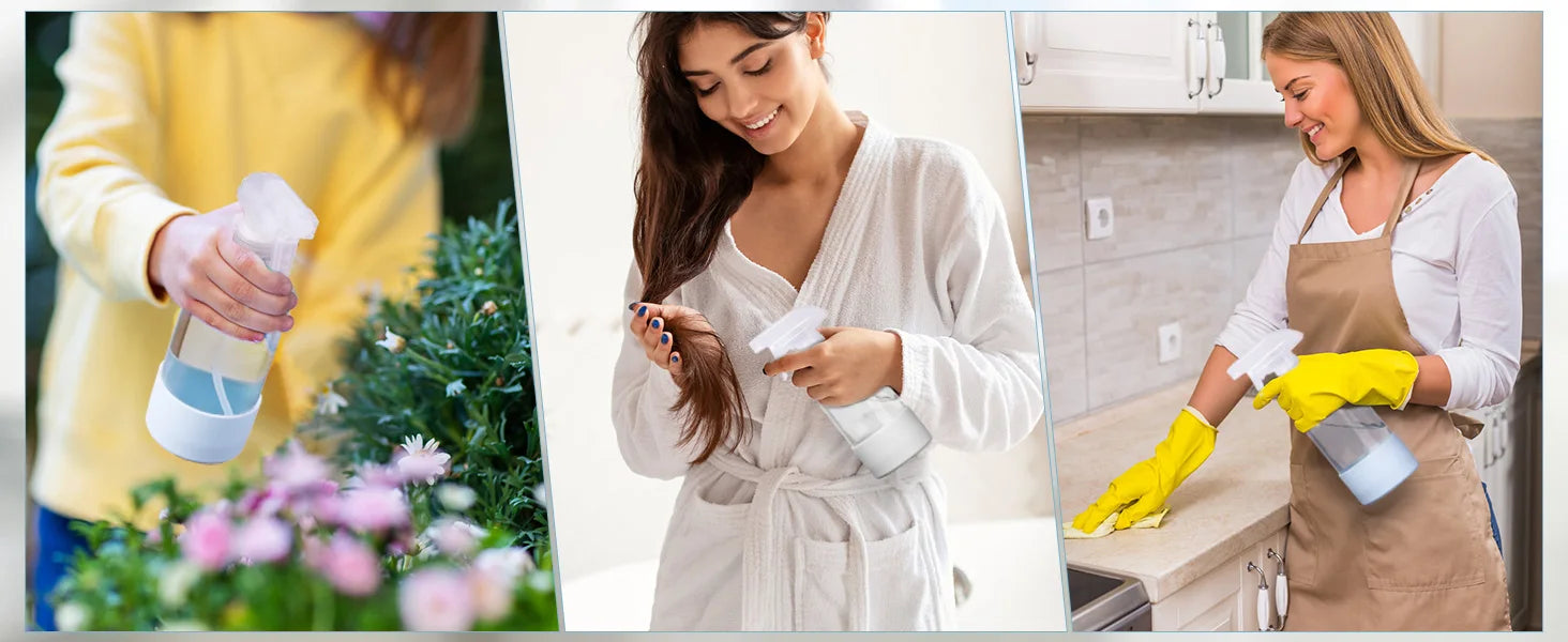 1/2PCS 500ML/16oz Glass Spray Bottle with Silicone Sleeve Empty Clear Bottle Set for Aromatherapy Facial Hydration Hair Care