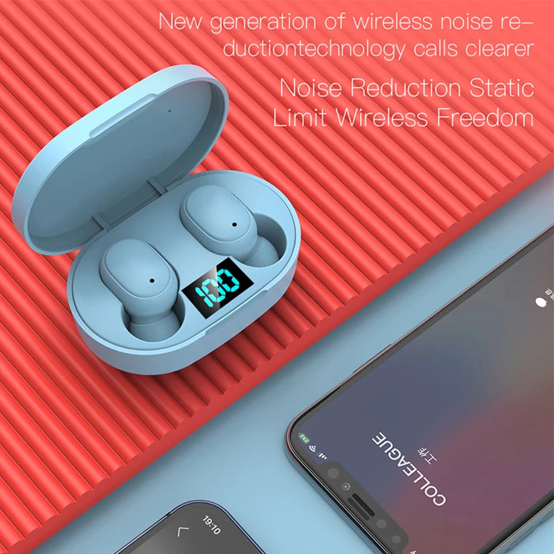E6S Wireless Bluetooth Earphones TWS Bluetooth Headset Wireless Earbuds Noise Cancelling Headset With HD Microphone Headphones