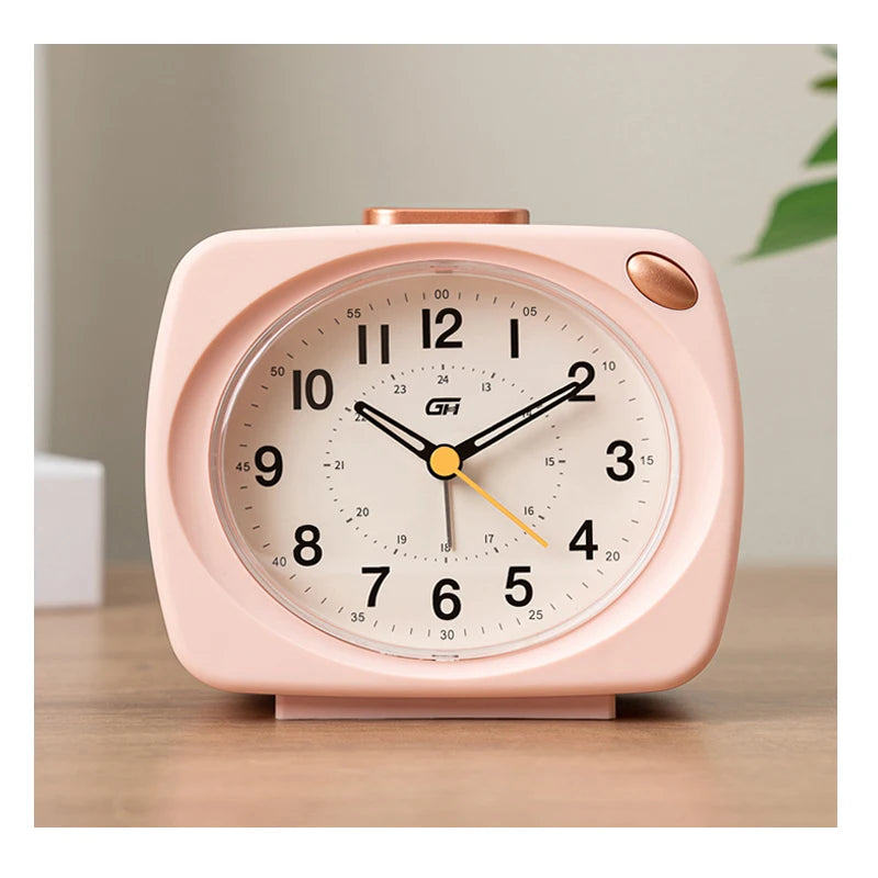 Music alarm clock, modern style, with snooze function and night light function, can run time, a good gift for the school season