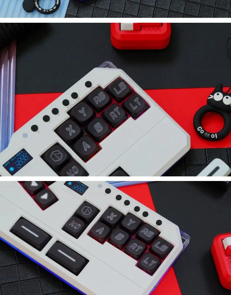 DOIO KBHX-01 SLIM Wired Mini Keyboard Upgradable Wireless Keyboard Aluminum Alloy Game Keyboards PS5 Switch Joystick Custom Gift