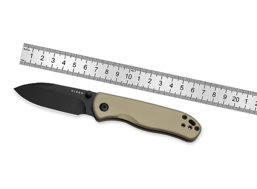 Kizer Pocket Folding Knife Drop Bear 2 V3619.2C Aluminum/Micarta/Richlite Handle With NitroV Blade Outdoor EDC Camping Knives