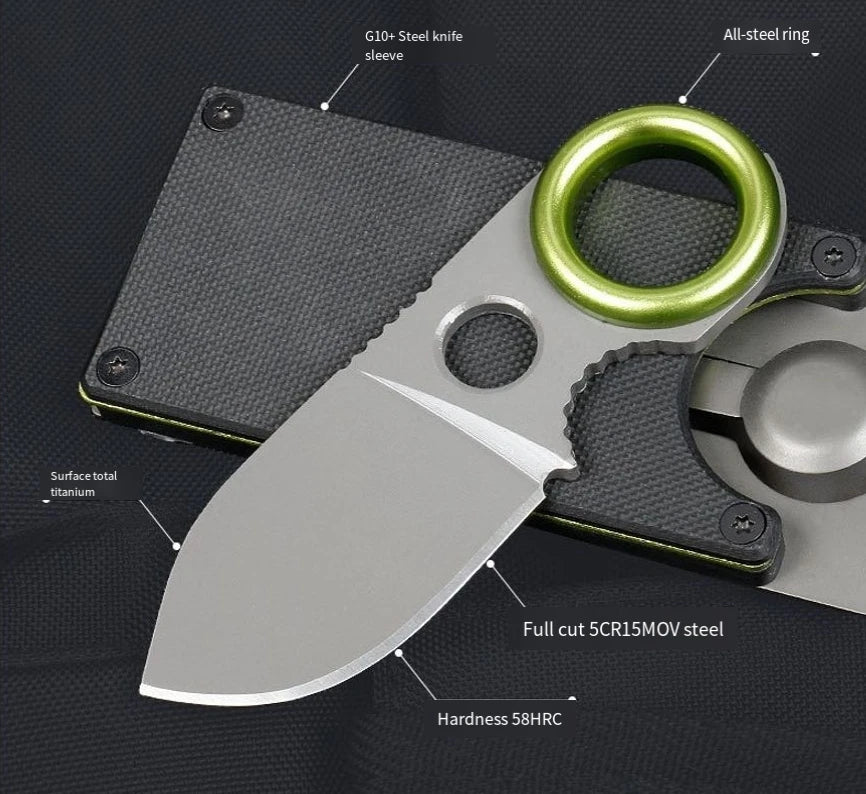 Portable Pocket Knife EDC Camping Multi-tool Fixed Blade Keychain Knife Multi-purpose Mini Fruit Knife Without Carabiner