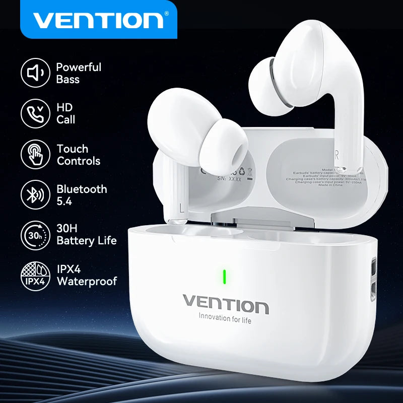 Vention ECHO LITE E11 Bluetooth Earphones Bluetooth 5.4 HiFi TWS True Wireless In Ear Headphones Stereo Sports Earbuds With Mic