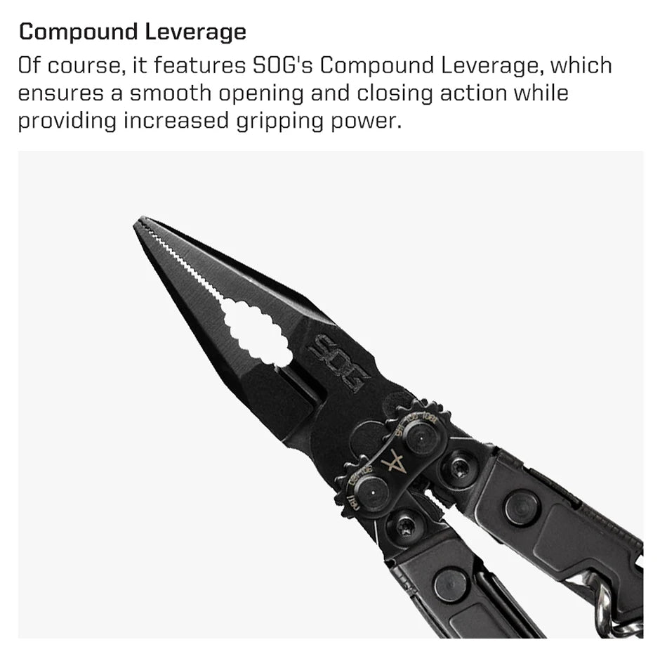 SOG PowerLitre 19 in 1 Multi-Tool Folding Pliers,Toughbuilt EDC Gadgets Multifunctional Hand Tools for Outdoor Survival Camping
