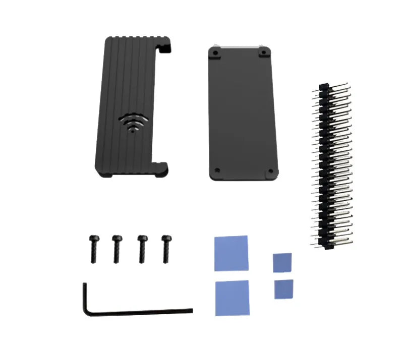 Raspberry Pie Zero WH/2W Universal Aluminum Radiator Metal Protective Shell Passive Heat Dissipation with Silicone Heat Transfer