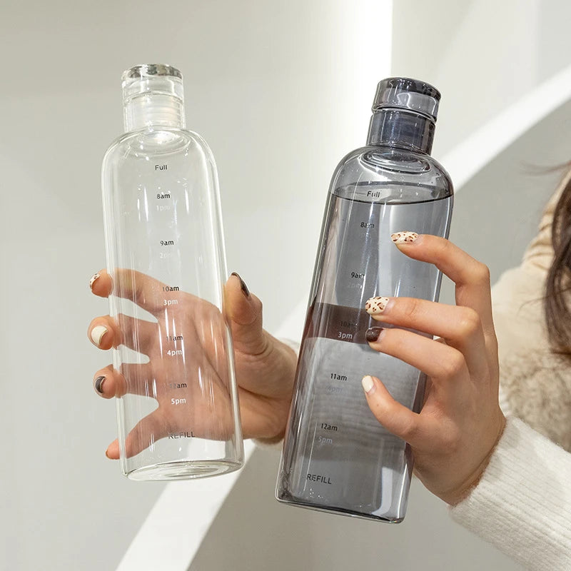 500ml Elegant Leakproof Water Bottle with Time Scale Stay Hydrated Daily Lightweight & Portable for Fitness & Outdoor Adventures