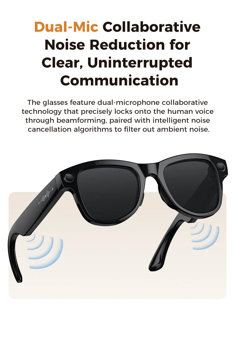 2026 AI Smart Glasses with 8MP Camera Video Recording 120+ Languages Translation Sunglasses Bluetooth Call Music Play Men Women