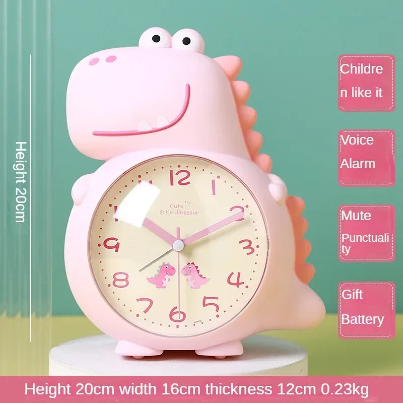 Cartoon Dinosaur Alarm Clock with Wake-up Light Specially Designed for Kids Boys Girls and Primary School Students