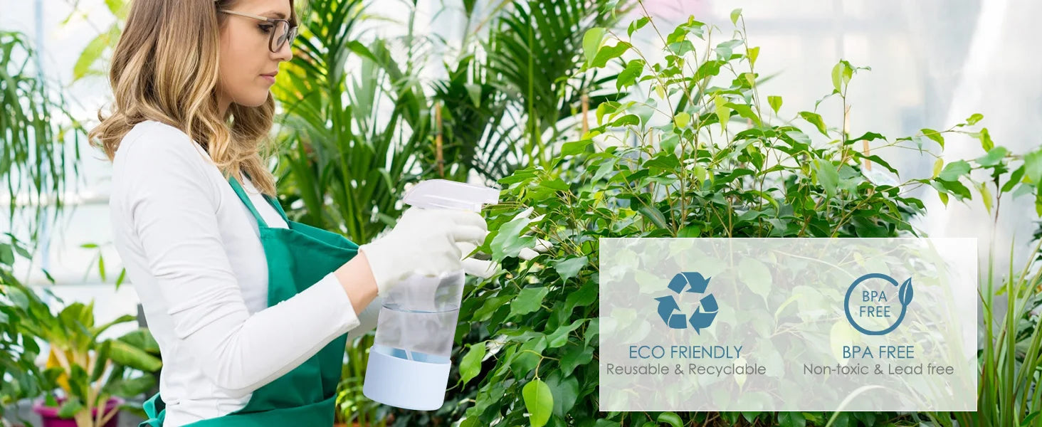 1/2PCS 500ML/16oz Glass Spray Bottle with Silicone Sleeve Empty Clear Bottle Set for Aromatherapy Facial Hydration Hair Care