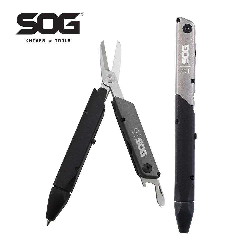 SOG 4 in 1 BATON Q1 Multi-Tool Folding Scissors EDC Tactical Pen Multifunctional Portable Tools Pocket Screwdriver Bottle Opener