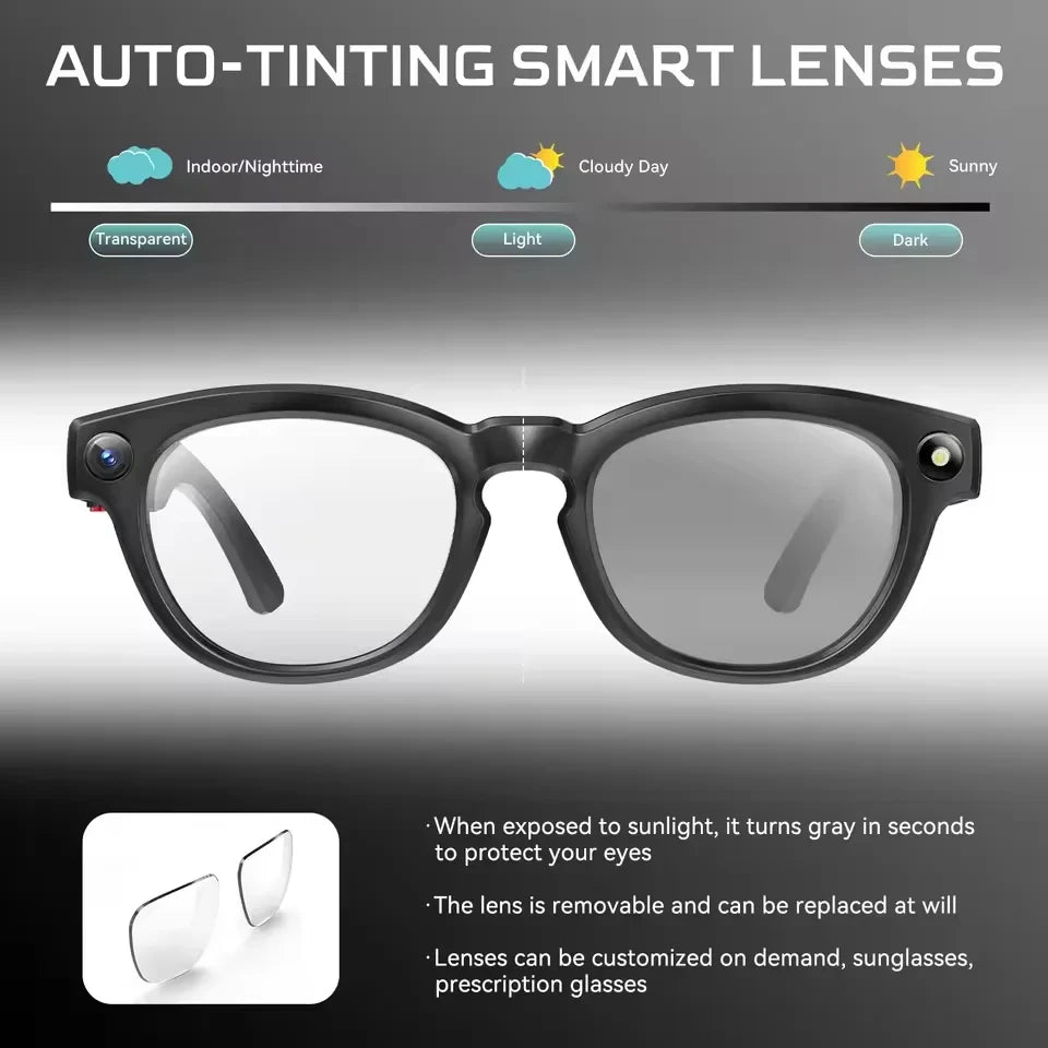 2026 8K HD AI Smart Glasses Men Chat GPT 800MP Camera Bluetooth Call AI Translation Voice Assistant Control Sunglasses Women