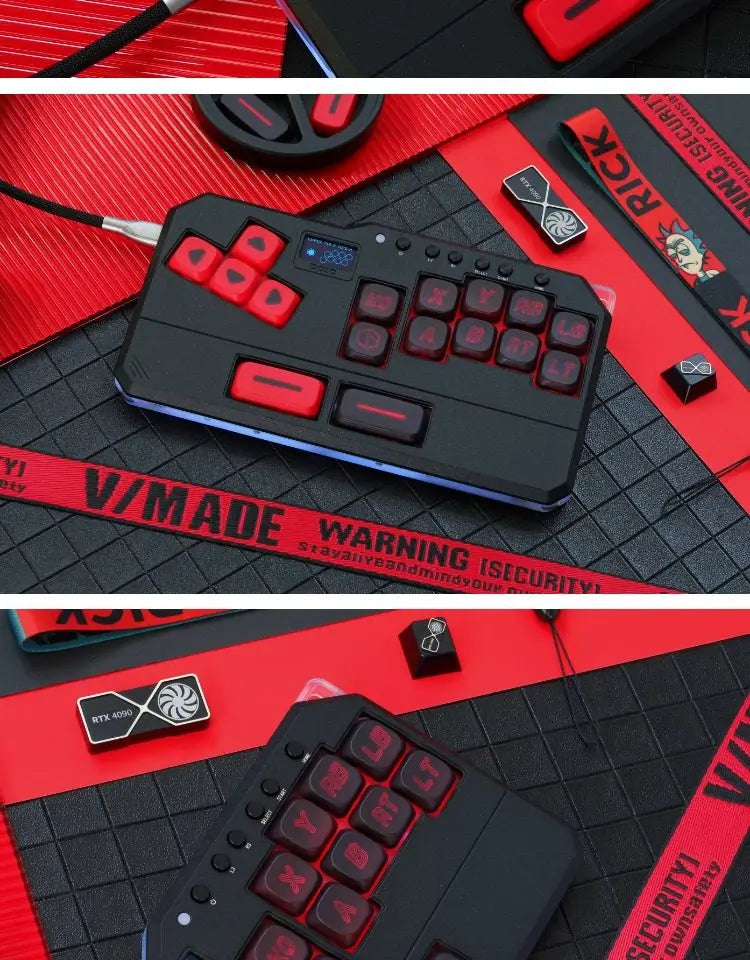DOIO KBHX-01 SLIM Wired Mini Keyboard Upgradable Wireless Keyboard Aluminum Alloy Game Keyboards PS5 Switch Joystick Custom Gift