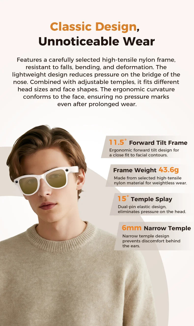 2026 AI Smart Glasses M02 Ultra 1080P HD Camera ChatGPT 3600mAh Charging Case Power Bank 32GB Translation Music Video Sunglasse