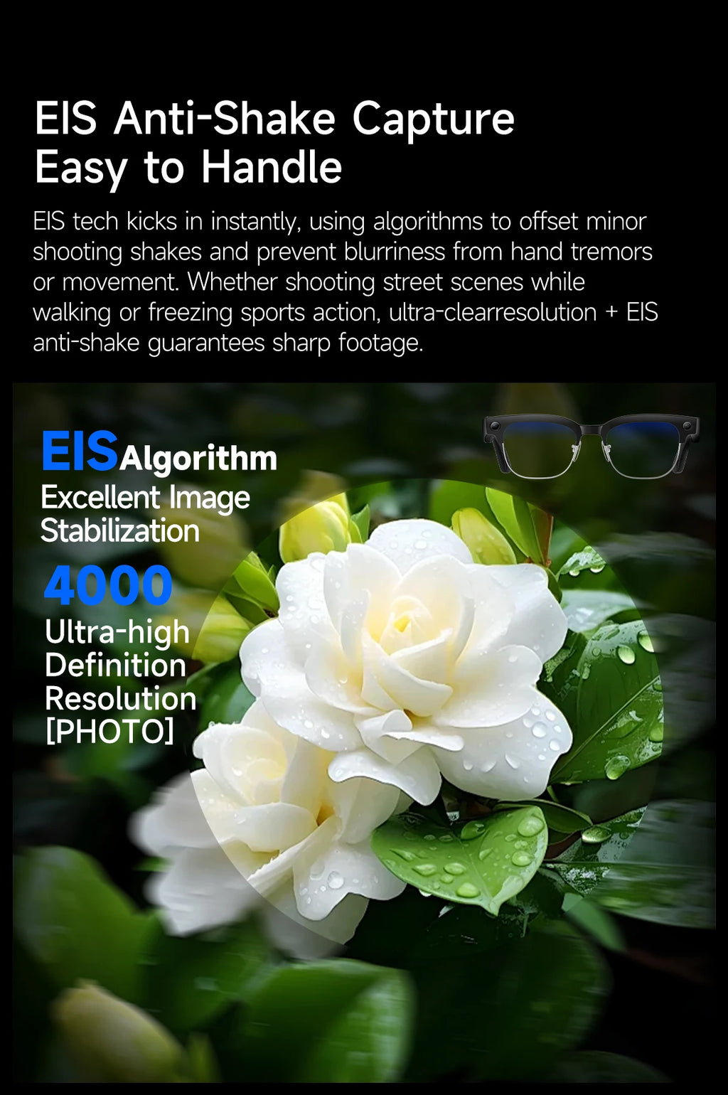 2026 AI Smart Glasses Men with 800W HD Camera Real-time Voice Translation & Call POV Video Recording Smart Eyewear Travel/Vlog