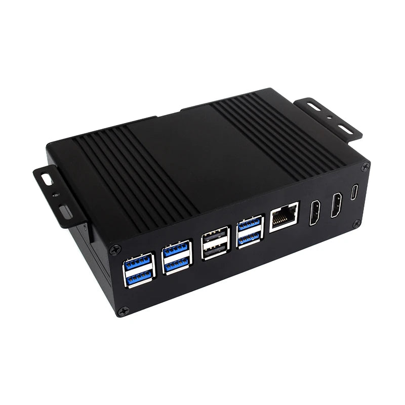 Raspberry Pi 5 All-In-One Mini-Computer Kit PCIe to 4-Ch USB3.2 Gen1 Ports Module BOX Aluminum Alloy Case for RPi 5